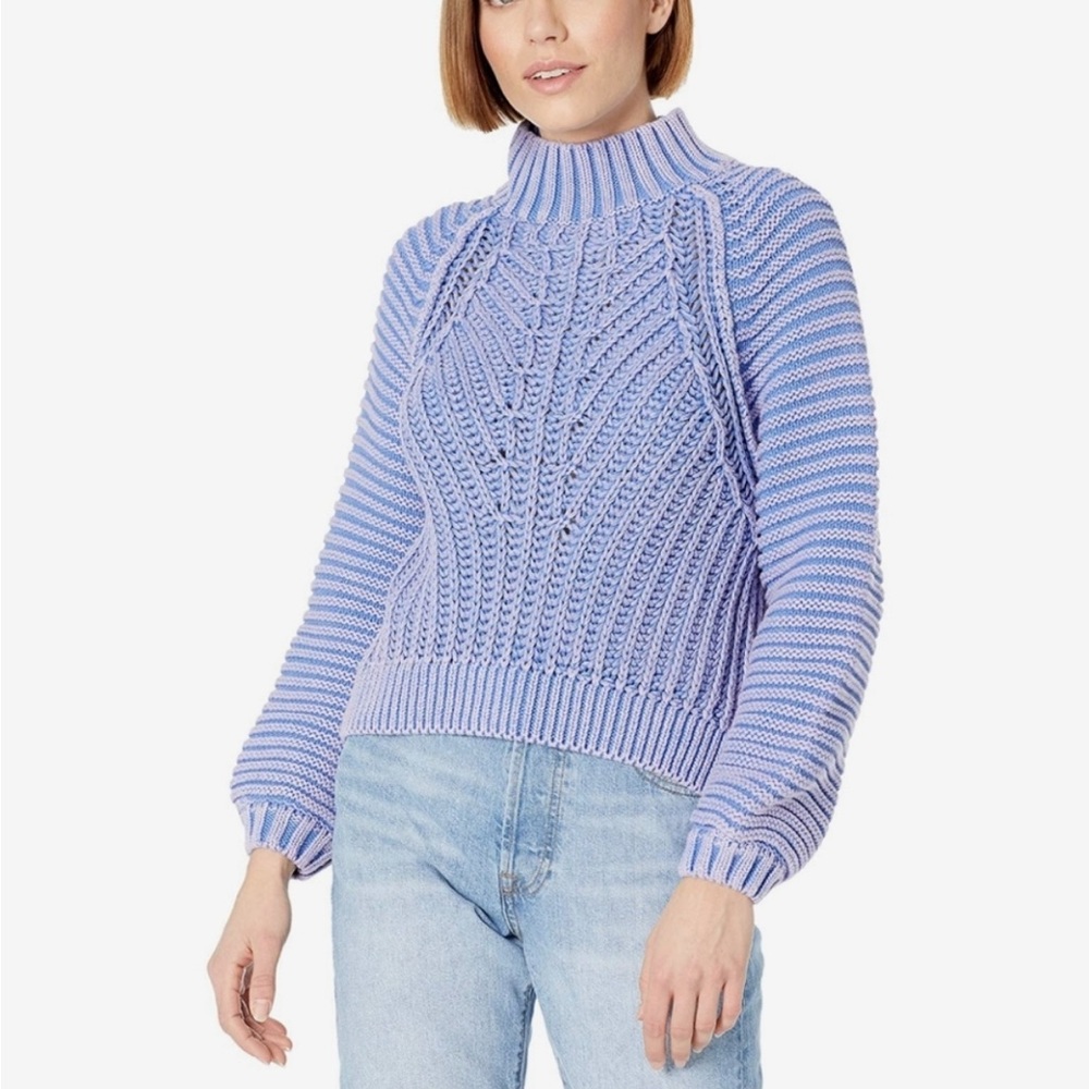 Free People sweetheart sweater oversized knit sweater in purple size small